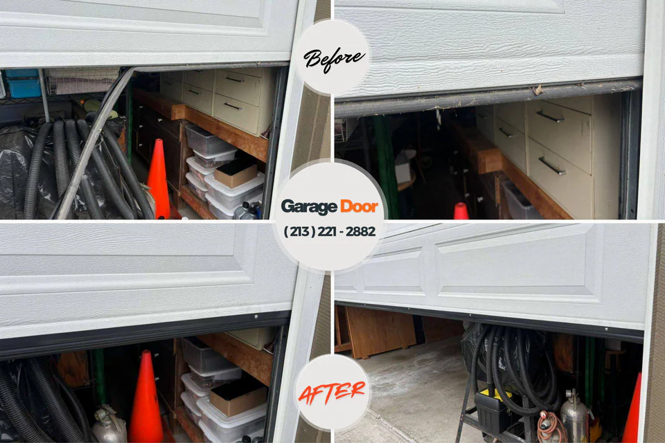 Before and after: garage door repair West Frankfort, IL